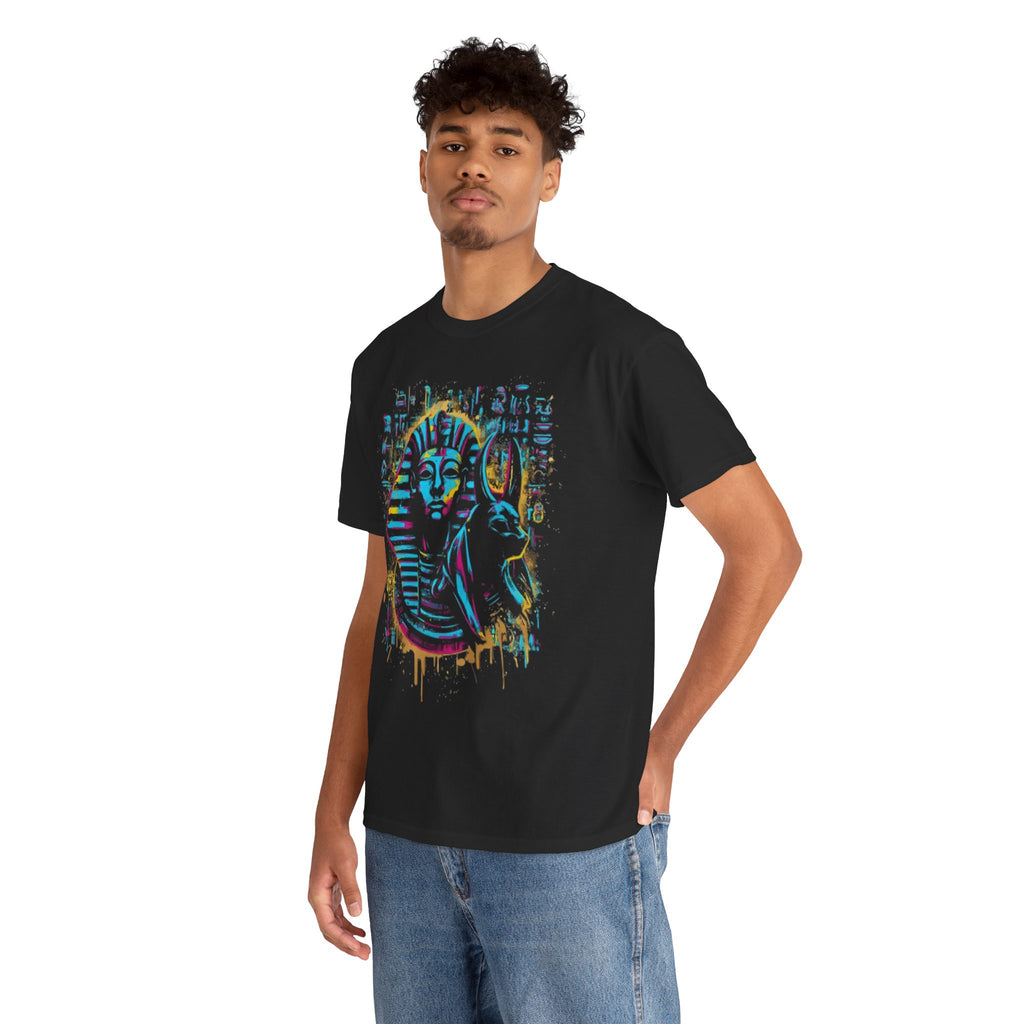 Pharaoh Street Art T-Shirt — Neon Egyptian King Graphic Tee