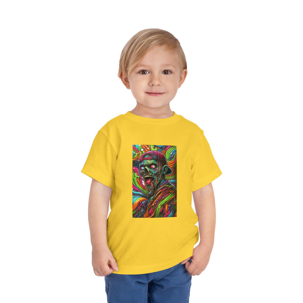 Toddler Tee — Psychedelic Zombie Skull Graphic Kids Shirt