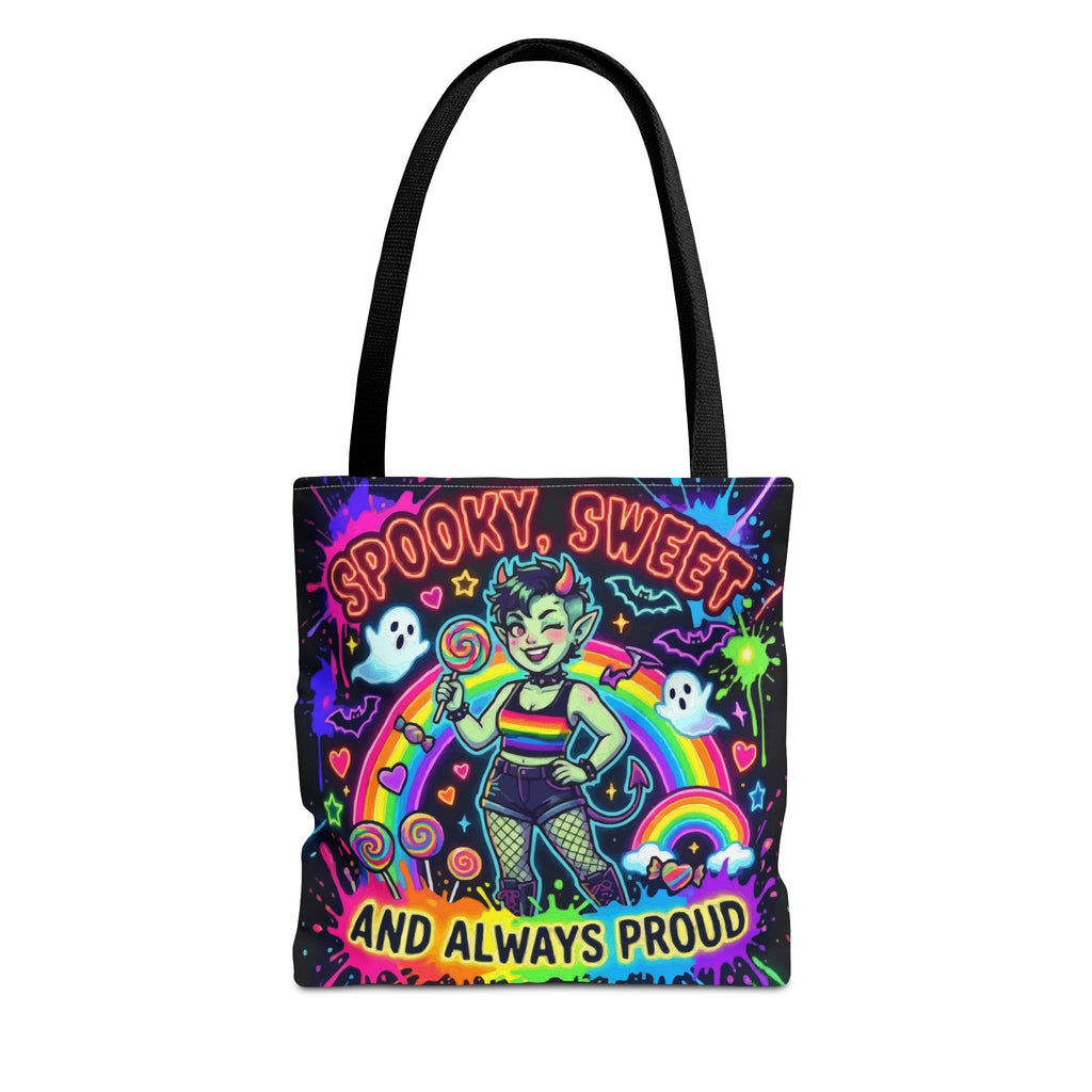 Spooky, Sweet and Always Proud Rainbow Goth Tote Bag