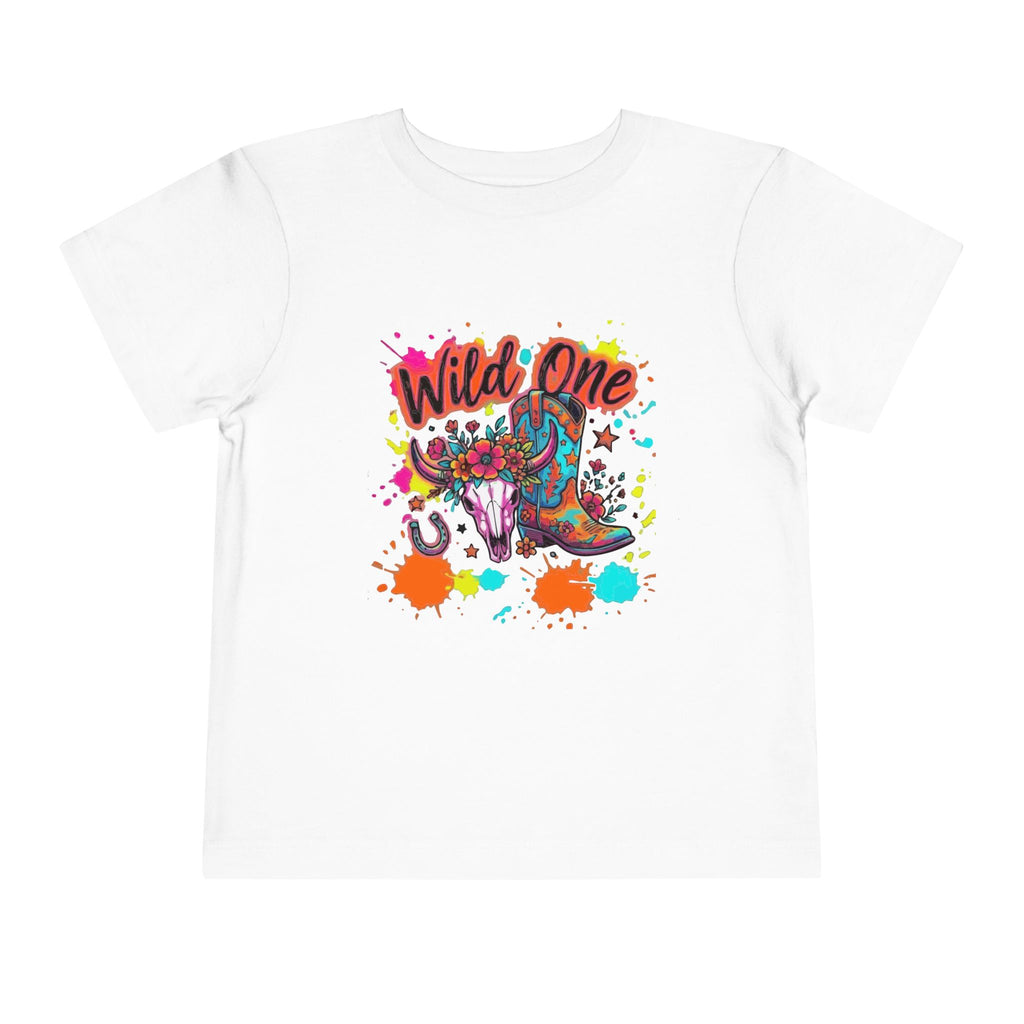 Wild One Toddler Tee — Colorful Cowboy Boots 1st Birthday Shirt