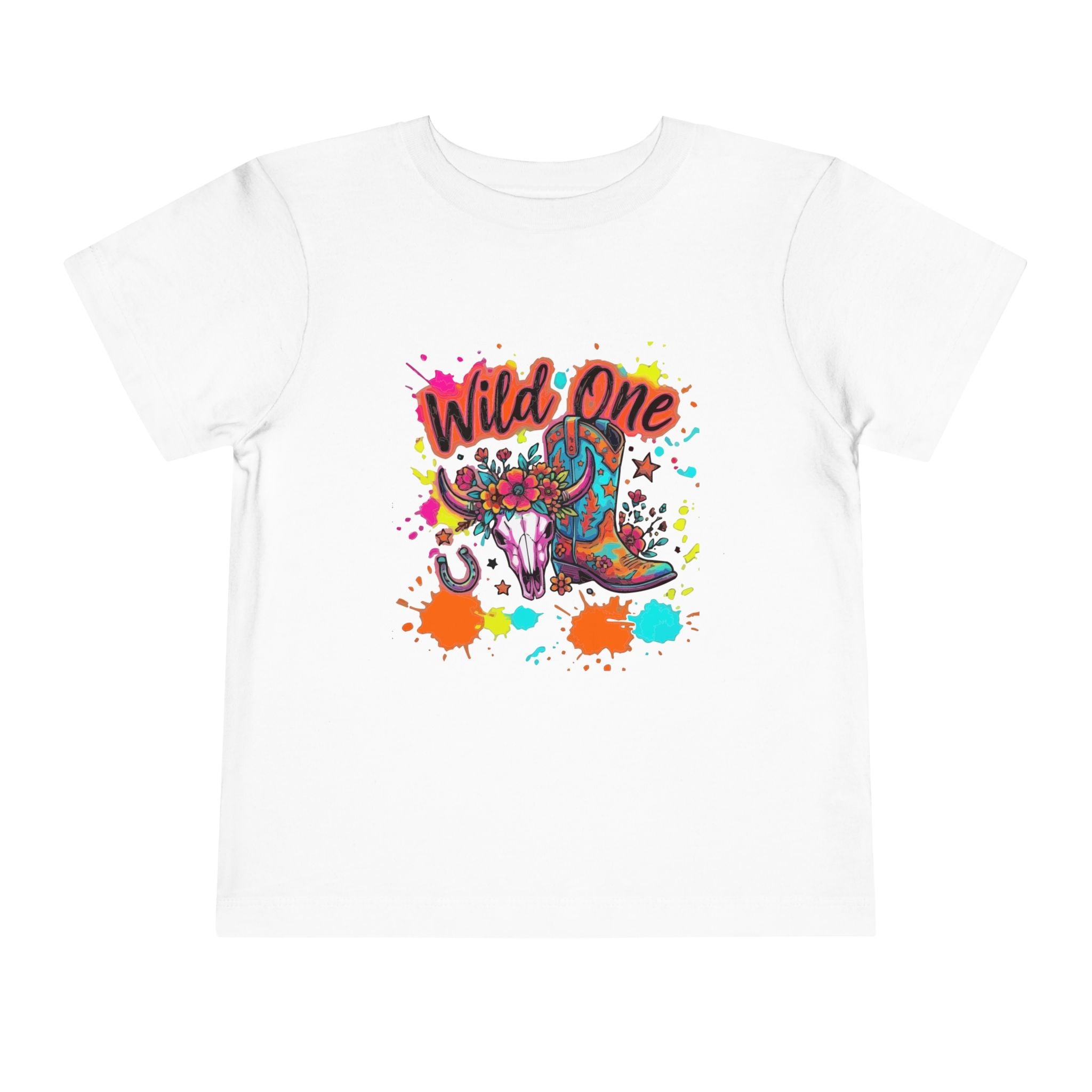 Wild One Toddler Tee — Colorful Cowboy Boots 1st Birthday Shirt