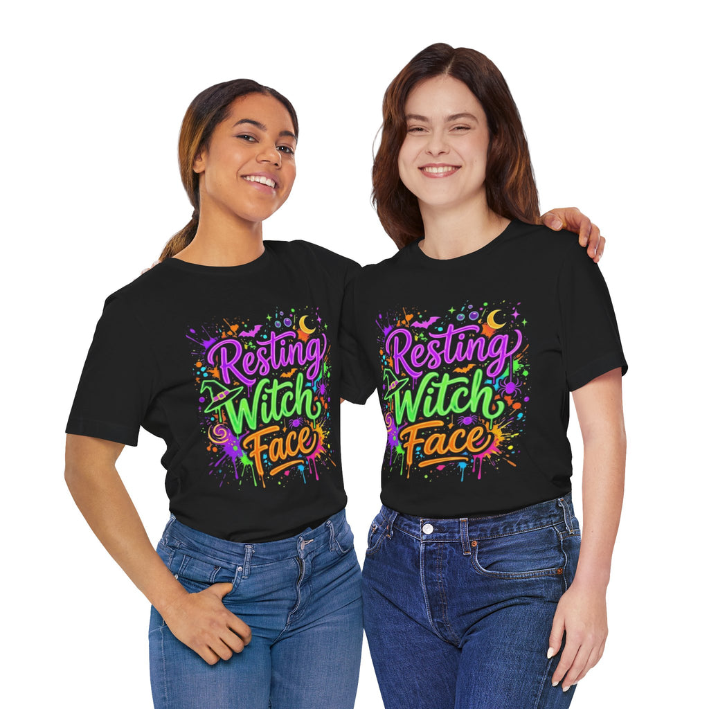Resting Witch Face T-Shirt — Colorful Halloween Graphic Tee