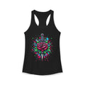 Women's Floral Rose Sword Watercolor Splatter Racerback Tank