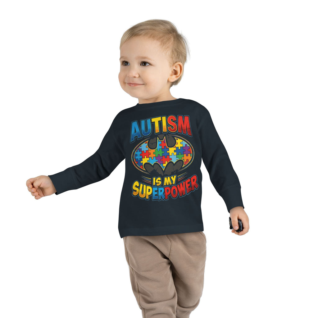 Toddler Long Sleeve Tee – Autism Is My Superpower Puzzle Piece Shirt