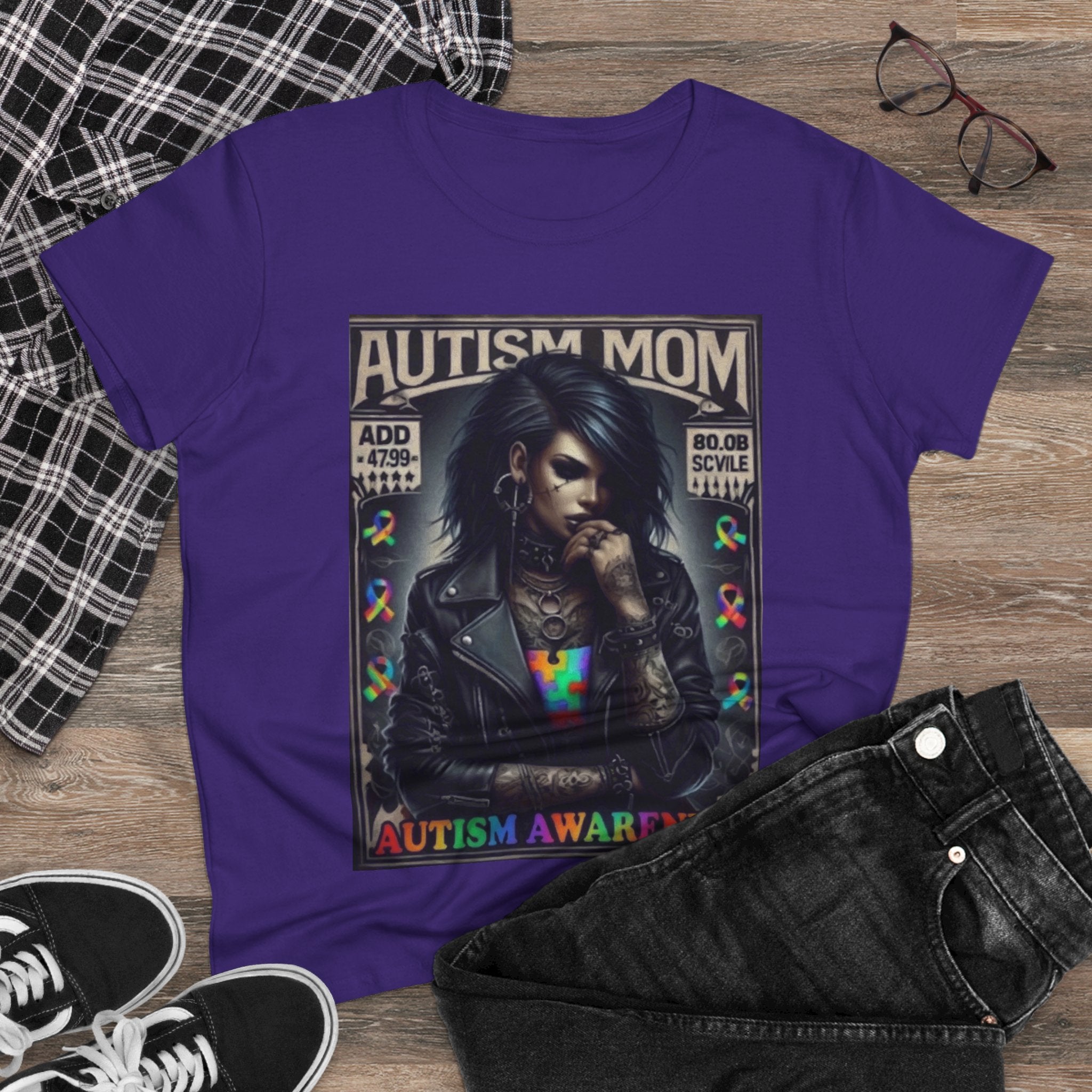 Autism Mom Tee — Gothic Rock Autism Awareness Women's T‑Shirt