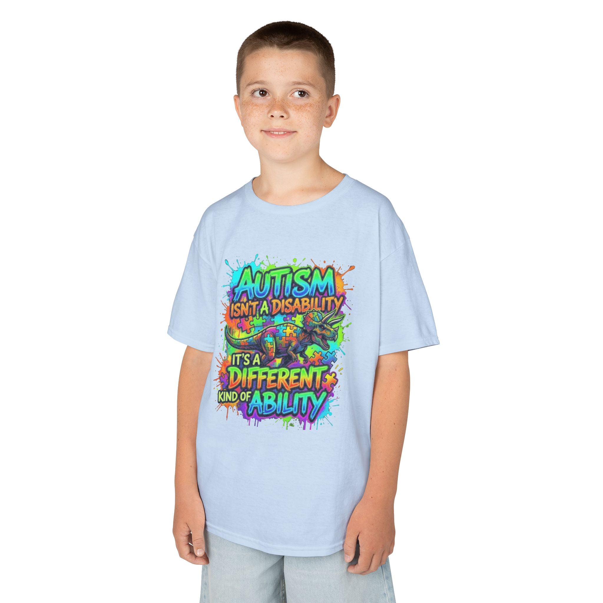 Kids Tee — "Autism Isn’t a Disability, It’s a Different Kind of Ability" Colorful Awareness Shirt