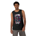 Living Easy Skull Tank Top — Neon Grim Reaper Graphic Muscle Tee