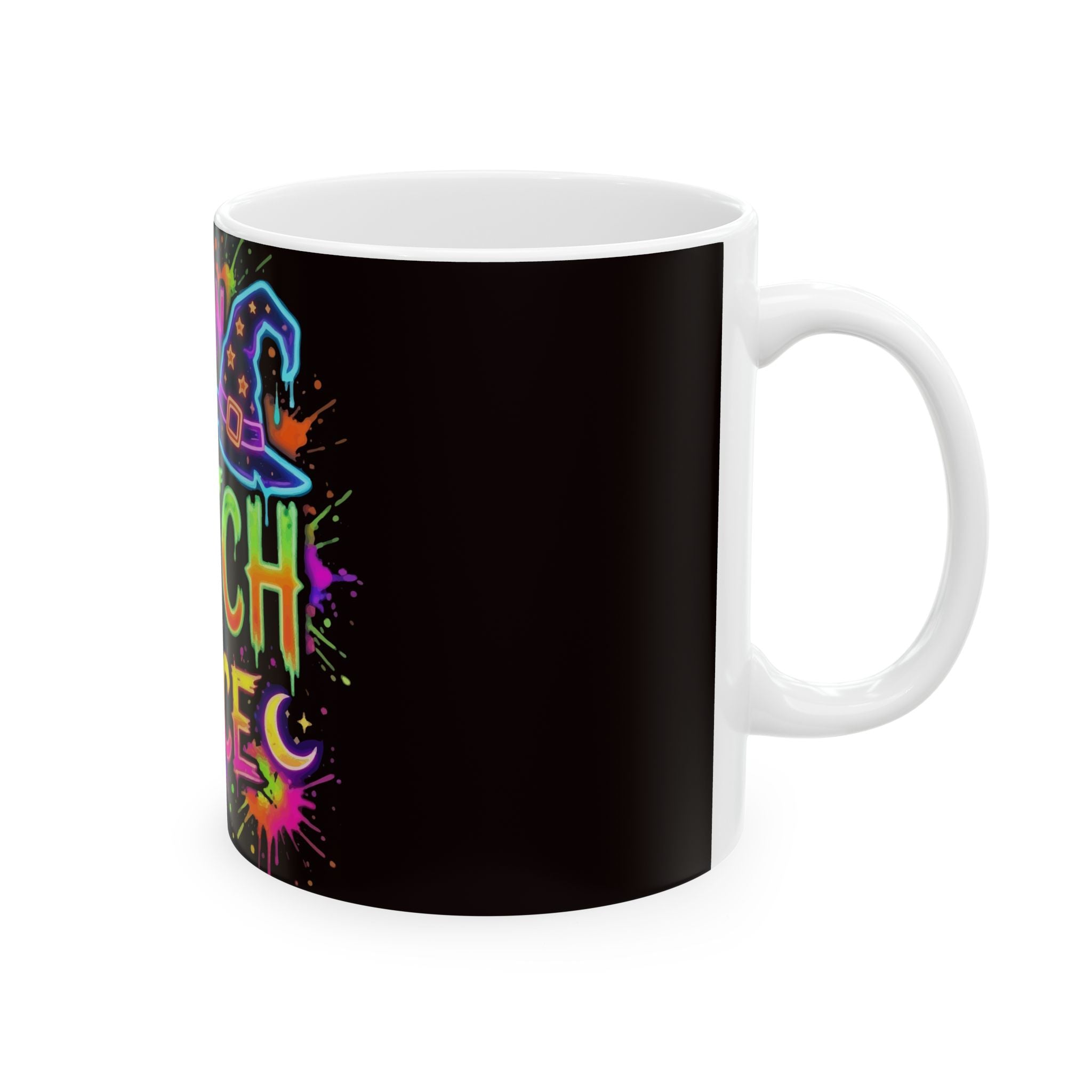 Ceramic Mug — "Restin' Witch Face" Neon Halloween Coffee Mug (11oz & 15oz)
