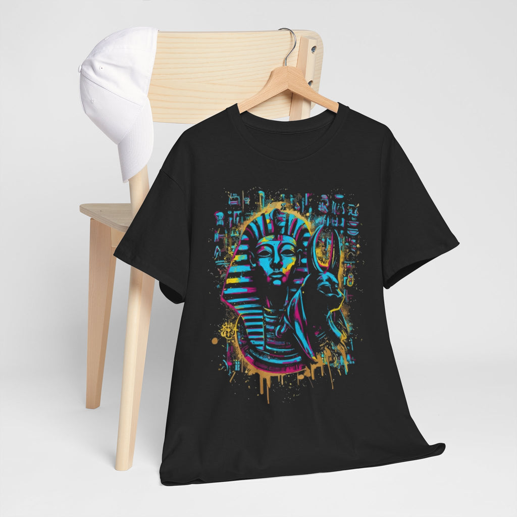 Pharaoh Street Art T-Shirt — Neon Egyptian King Graphic Tee