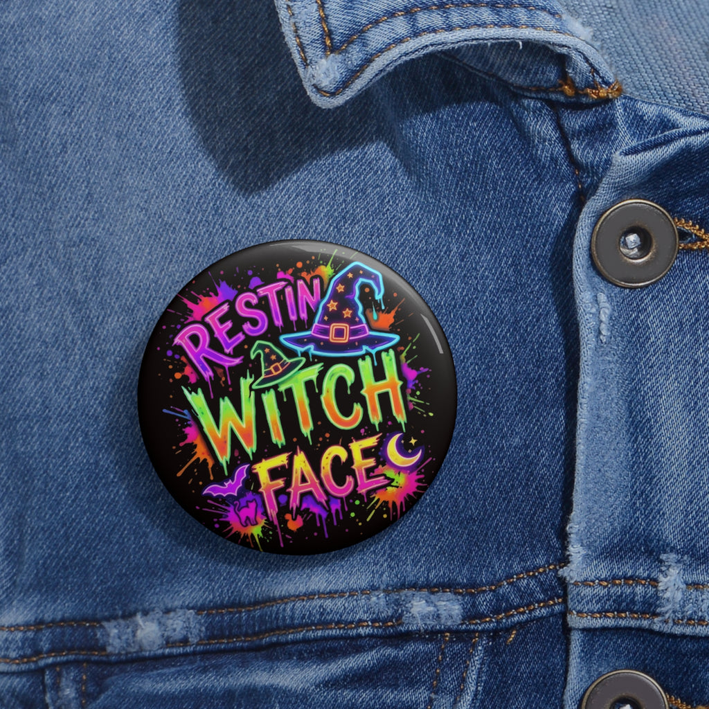 Pin Button — "Resting Witch Face" Colorful Halloween Enamel Pin Badge