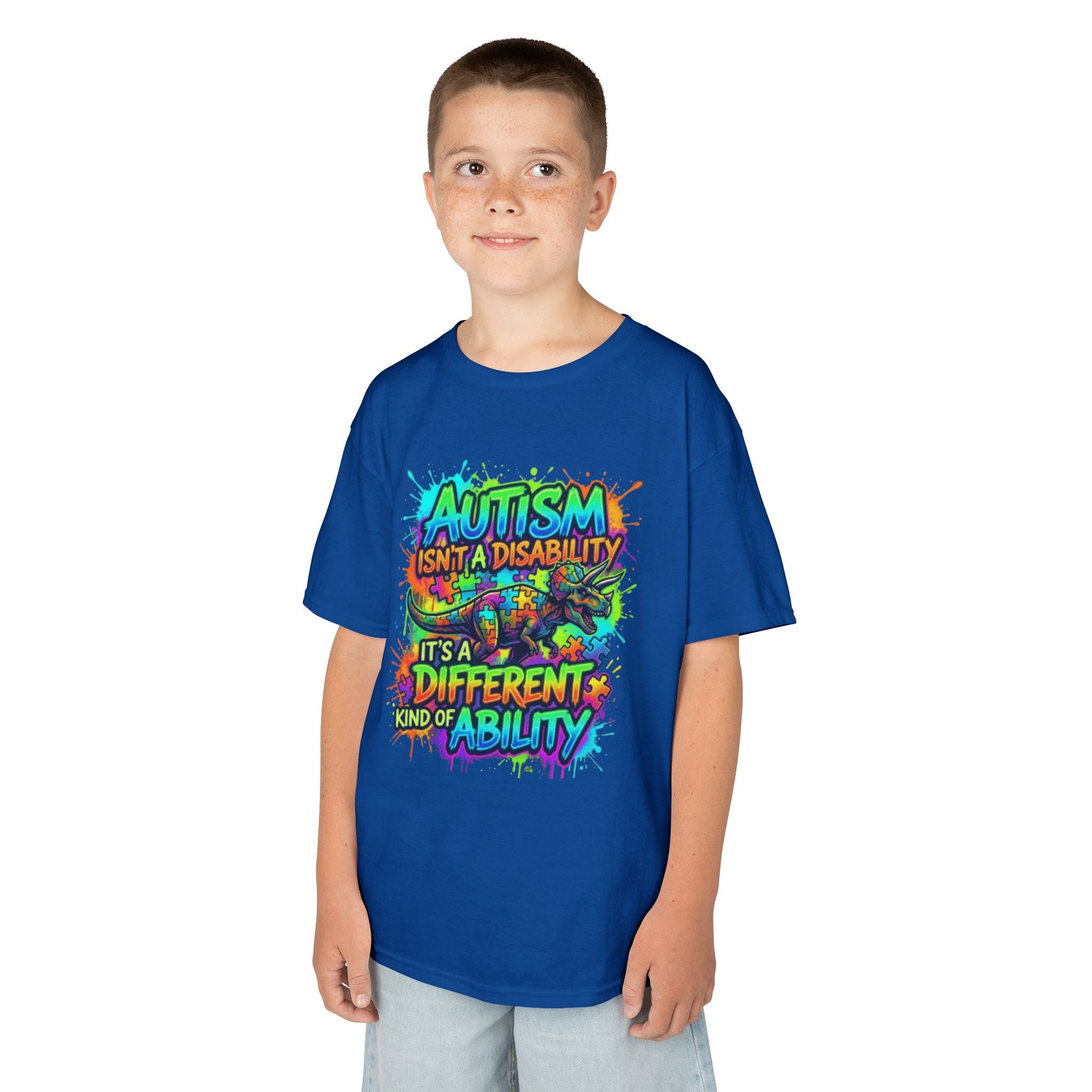 Kids Tee — "Autism Isn’t a Disability, It’s a Different Kind of Ability" Colorful Awareness Shirt