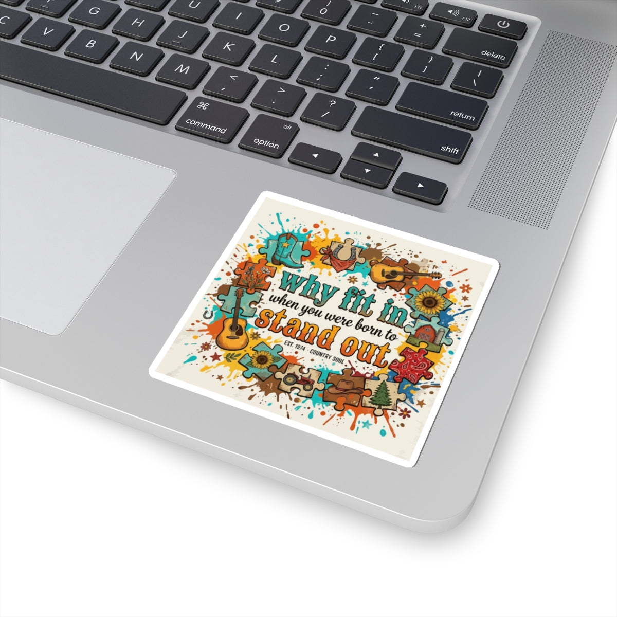 Sticker — “Why Fit In When You Were Born to Stand Out” Retro Country Soul Design