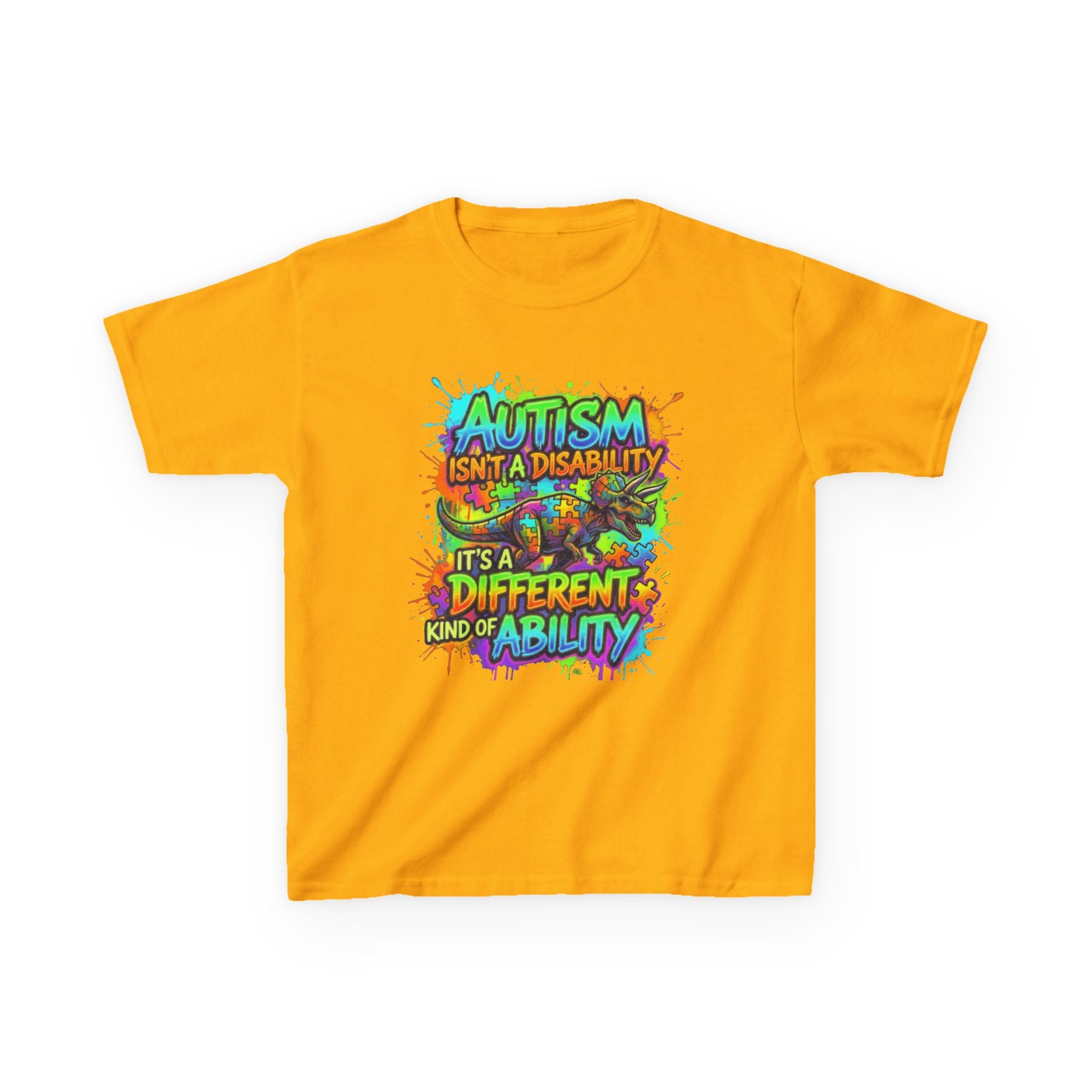 Kids Tee — "Autism Isn’t a Disability, It’s a Different Kind of Ability" Colorful Awareness Shirt