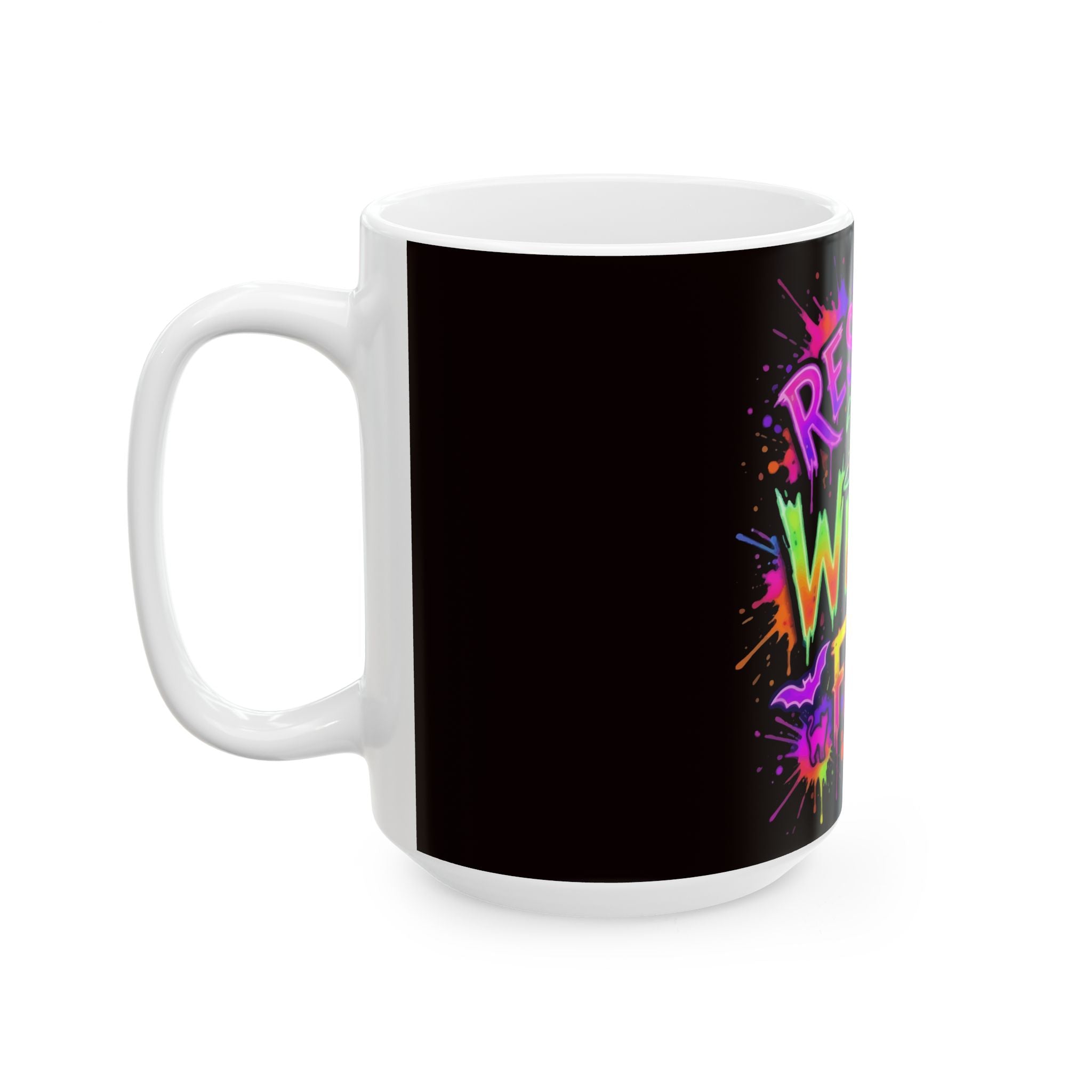 Ceramic Mug — "Restin' Witch Face" Neon Halloween Coffee Mug (11oz & 15oz)
