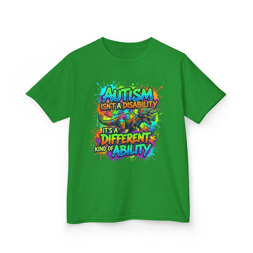 Kids Tee — "Autism Isn’t a Disability, It’s a Different Kind of Ability" Colorful Awareness Shirt
