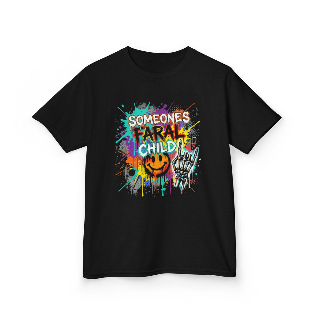 Kids T-Shirt — "Someone's A Frail Child" Colorful Halloween Skull Graphic