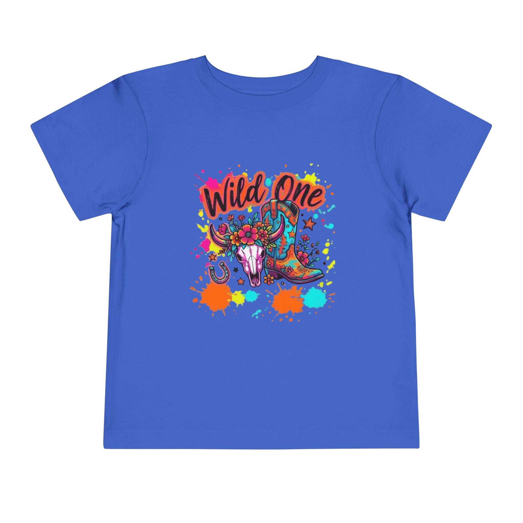 Wild One Toddler Tee — Colorful Cowboy Boots 1st Birthday Shirt