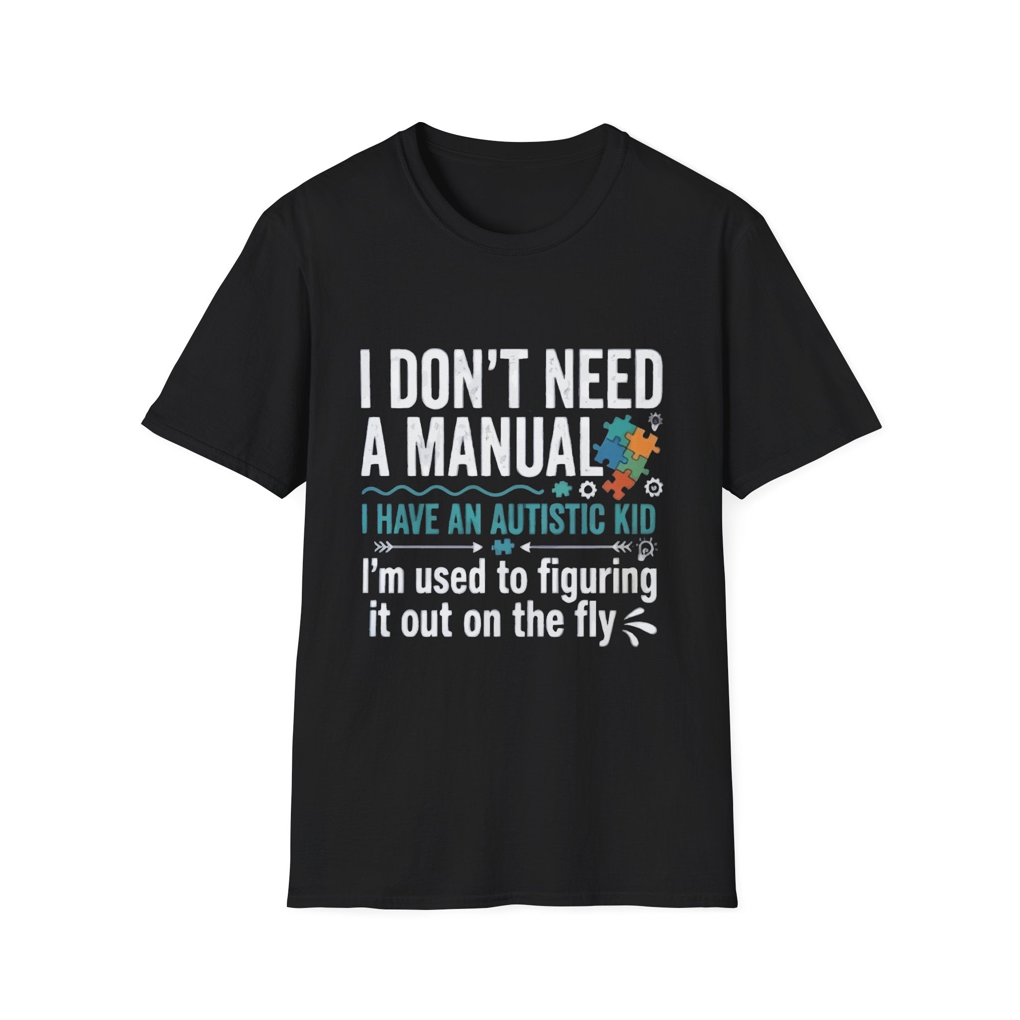 Autism T‑Shirt — "I Don't Need a Manual, I Have an Autistic Kid" Puzzle‑Piece Tee
