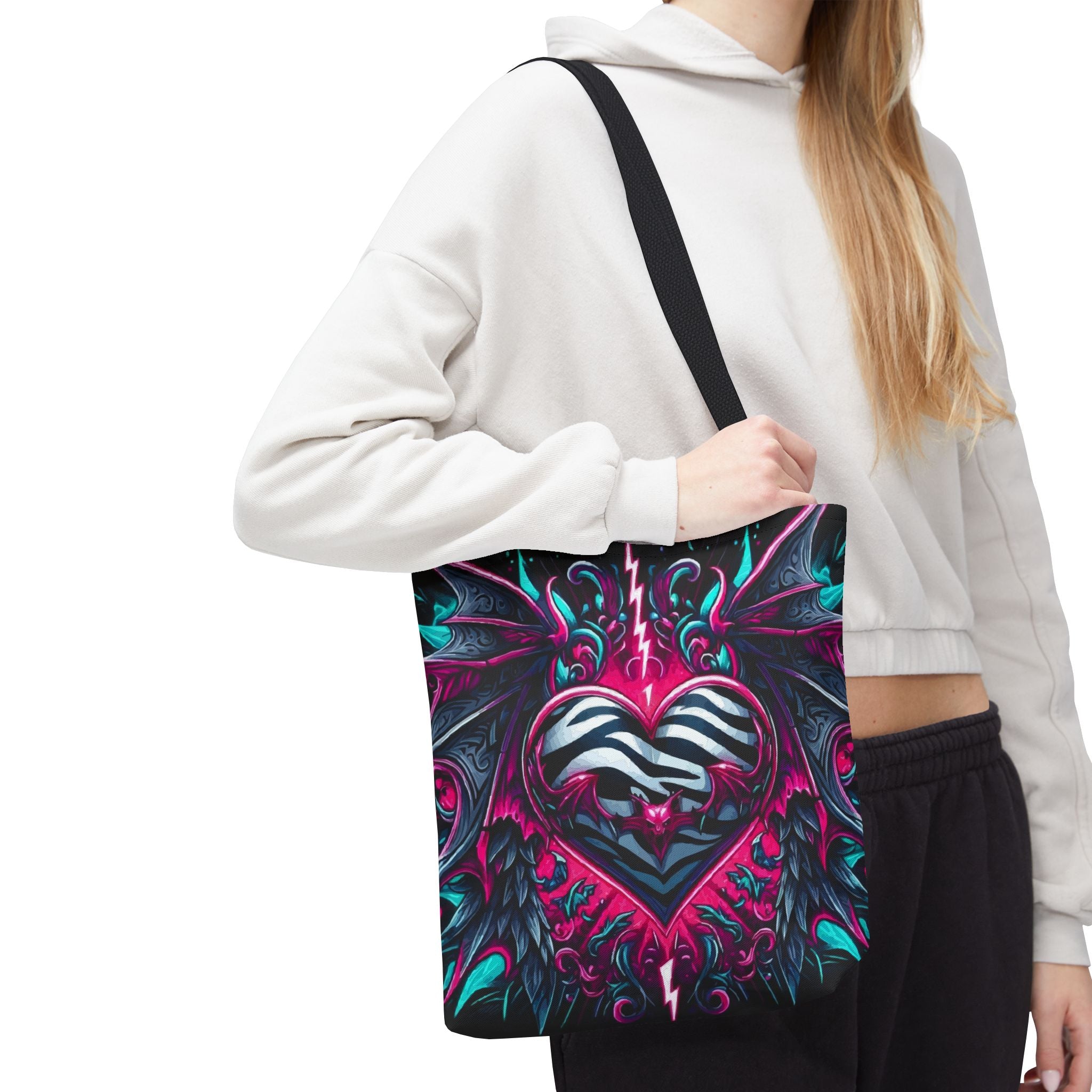 Gothic Neon Heart Tote