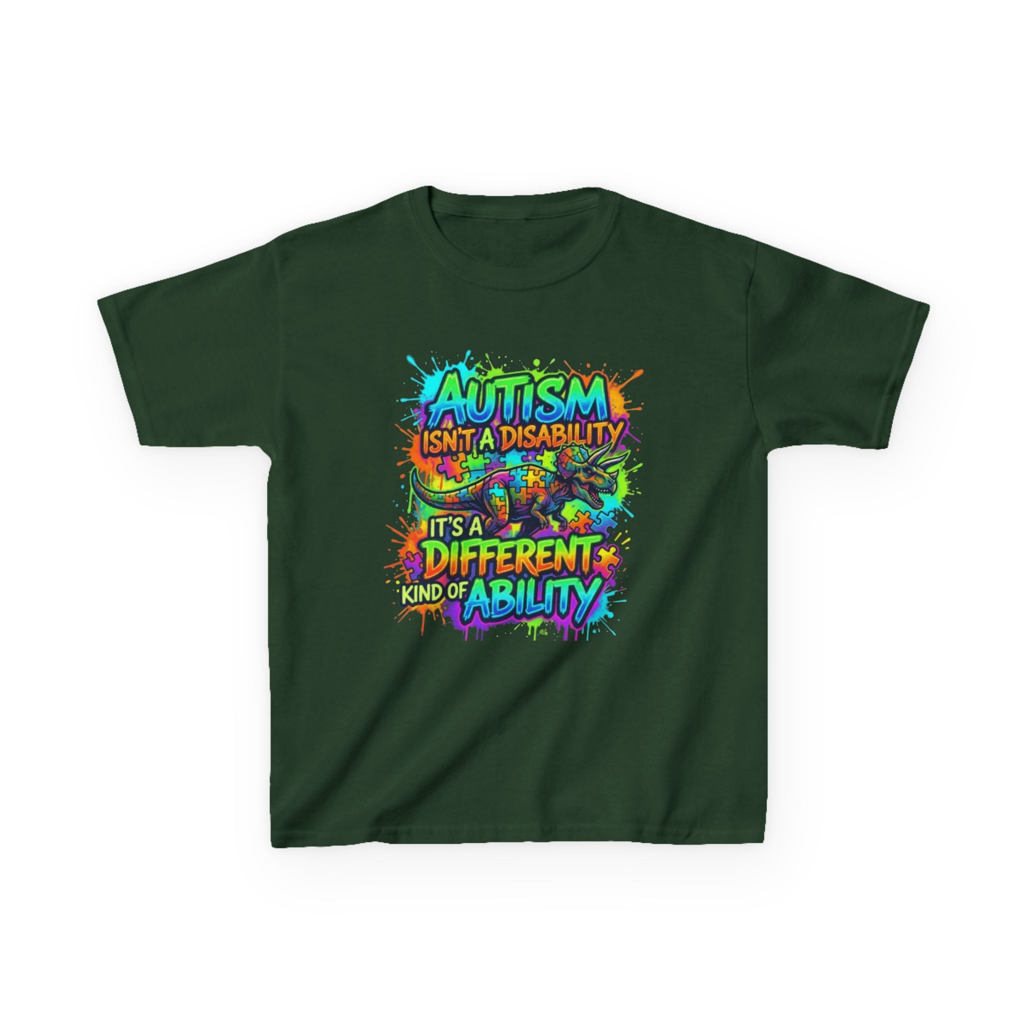Kids Tee — "Autism Isn’t a Disability, It’s a Different Kind of Ability" Colorful Awareness Shirt