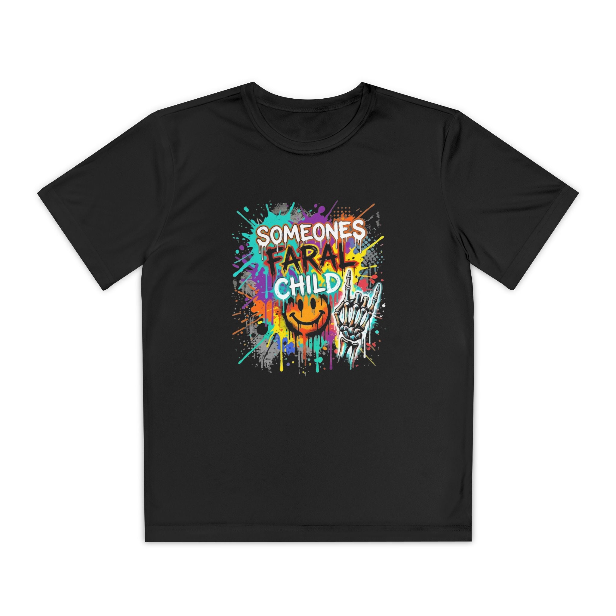 Someone's Farah Child Youth Tee — Colorful Graffiti Skate Smiley Shirt