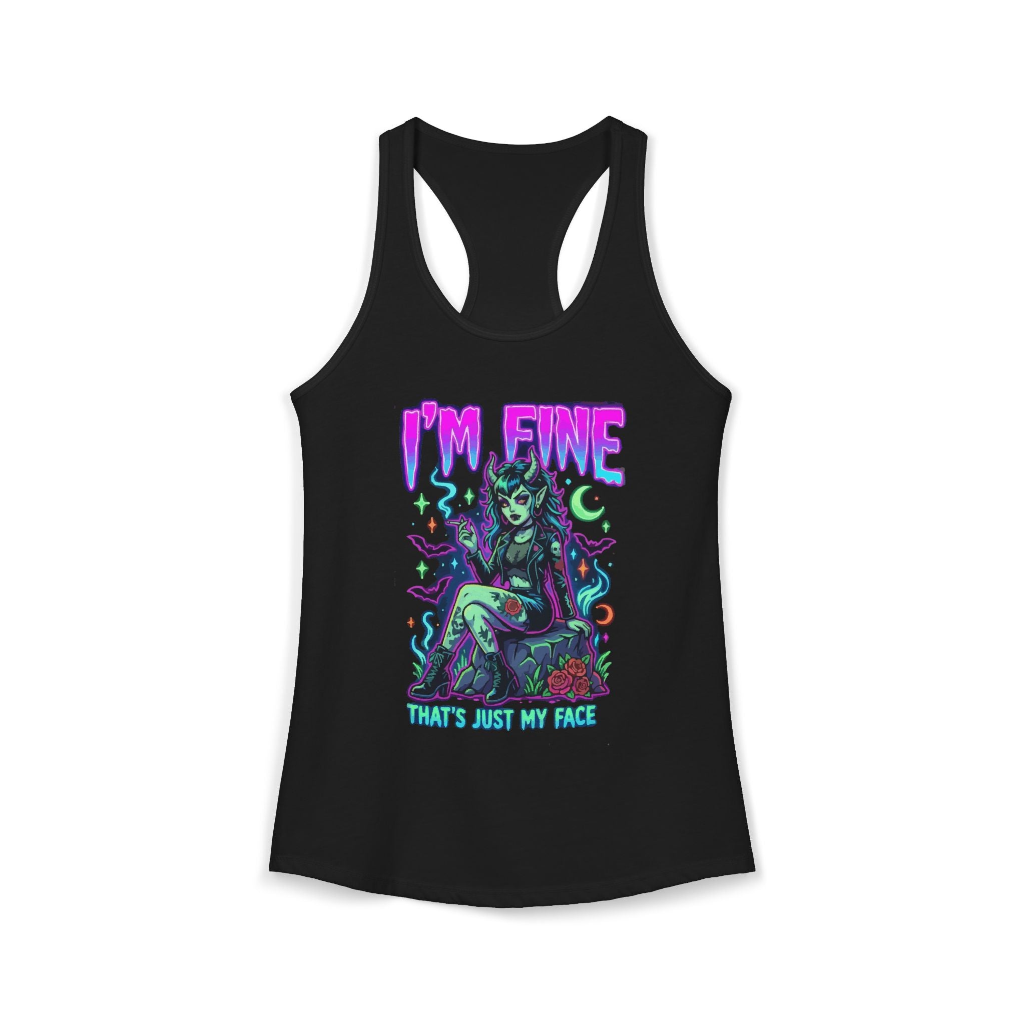 I'm Fine That's Just My Face Racerback Tank — Women's Funny Tank Top