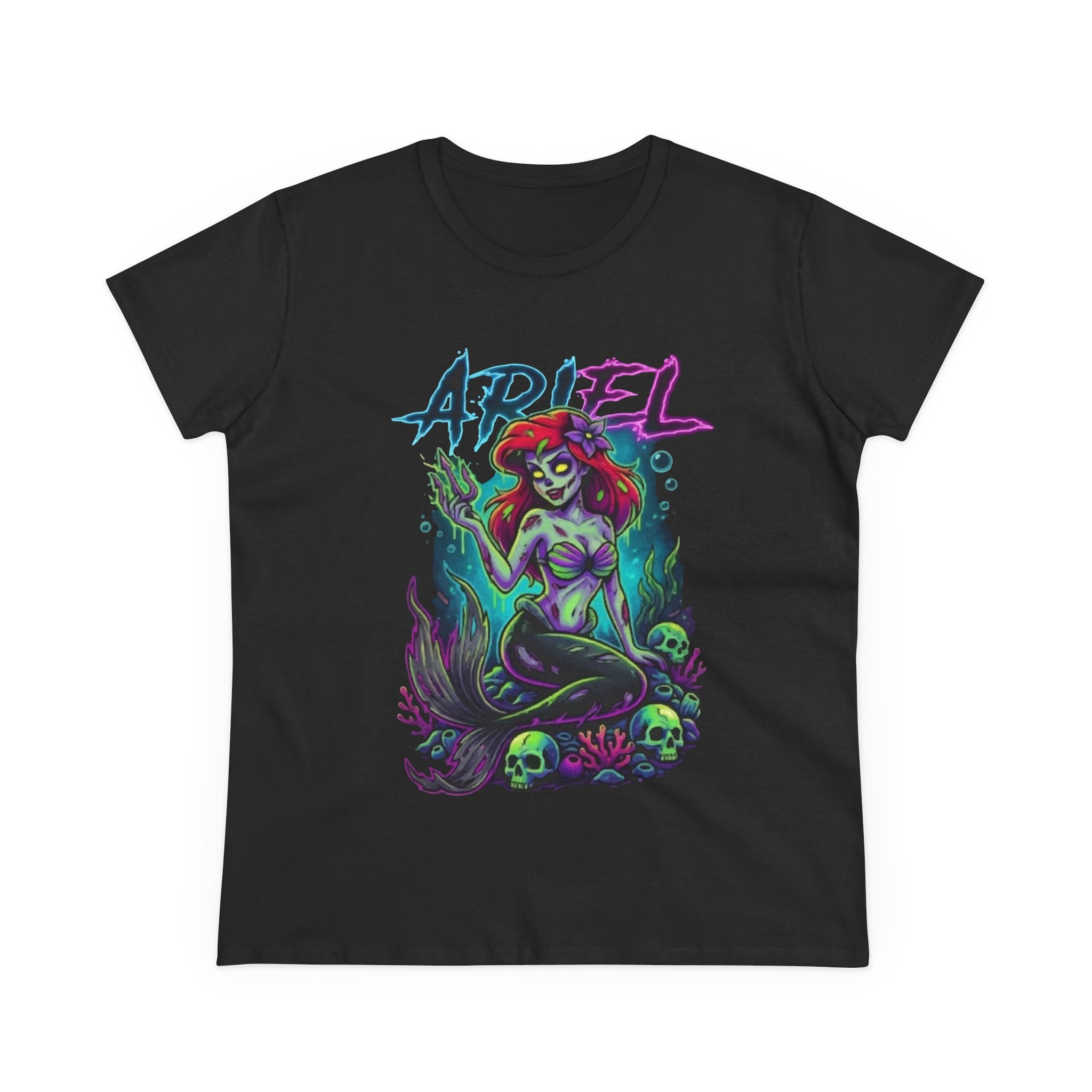 Ariel Neon Goth Mermaid Tee — Women's Graphic T-Shirt