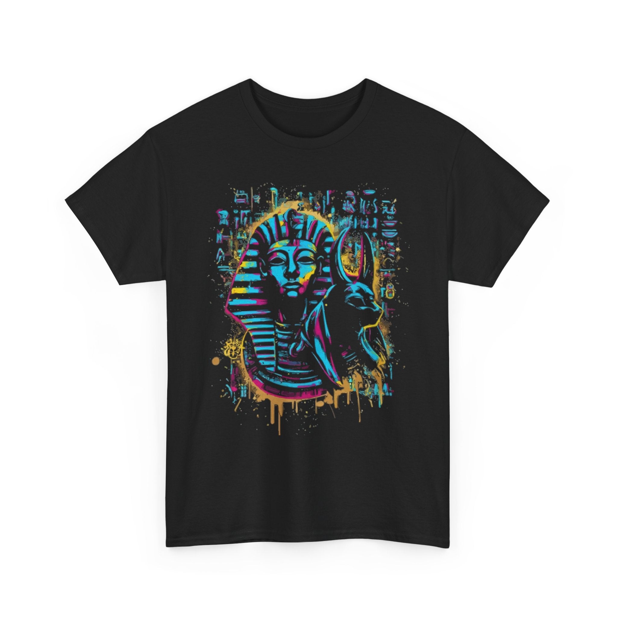 Pharaoh Street Art T-Shirt — Neon Egyptian King Graphic Tee