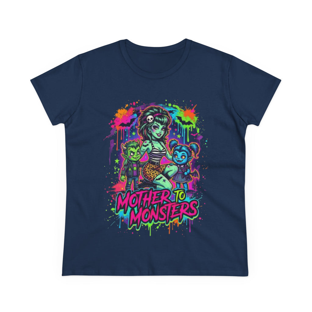 Mother to Monsters Tee — Neon Retro Mom & Kids Halloween Shirt
