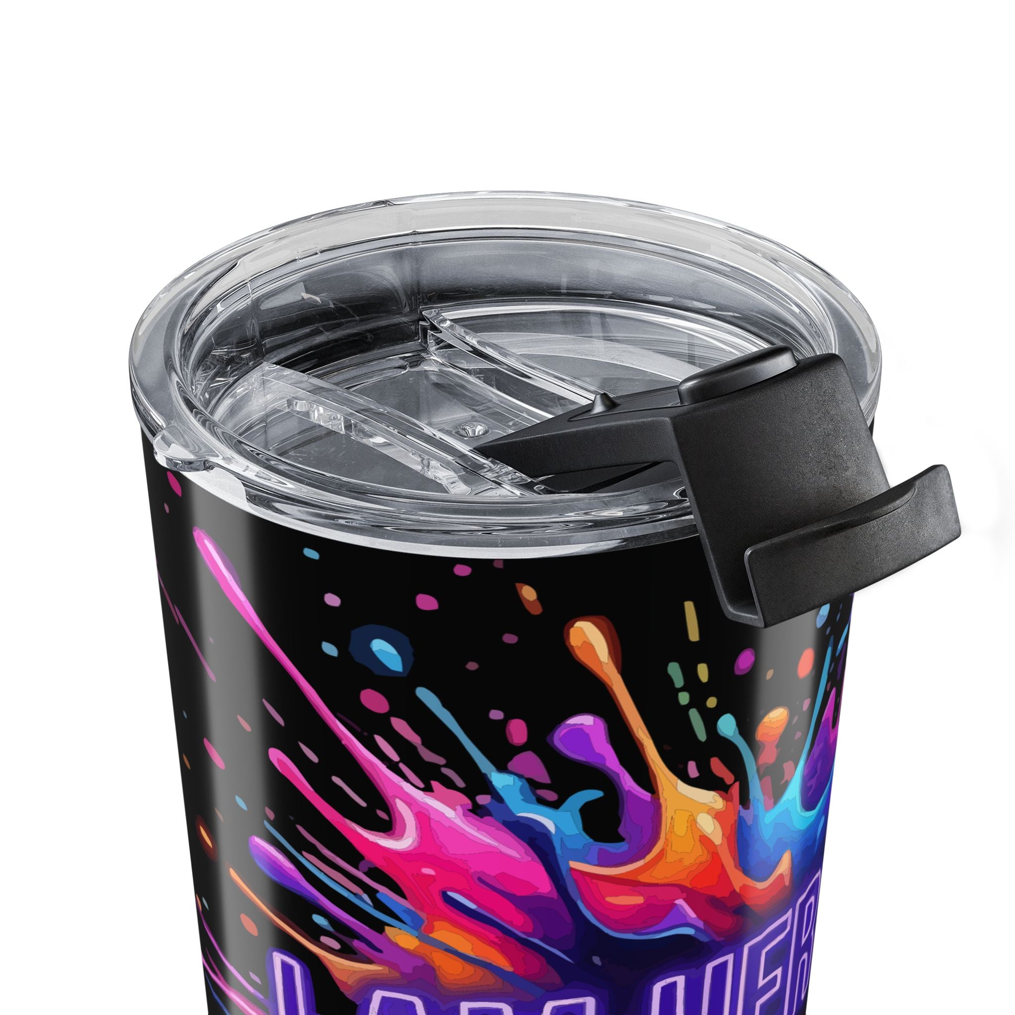 20oz Autism Awareness Tumbler — "Autism Her Voice, She Is My Heart" Neon Puzzle Splash