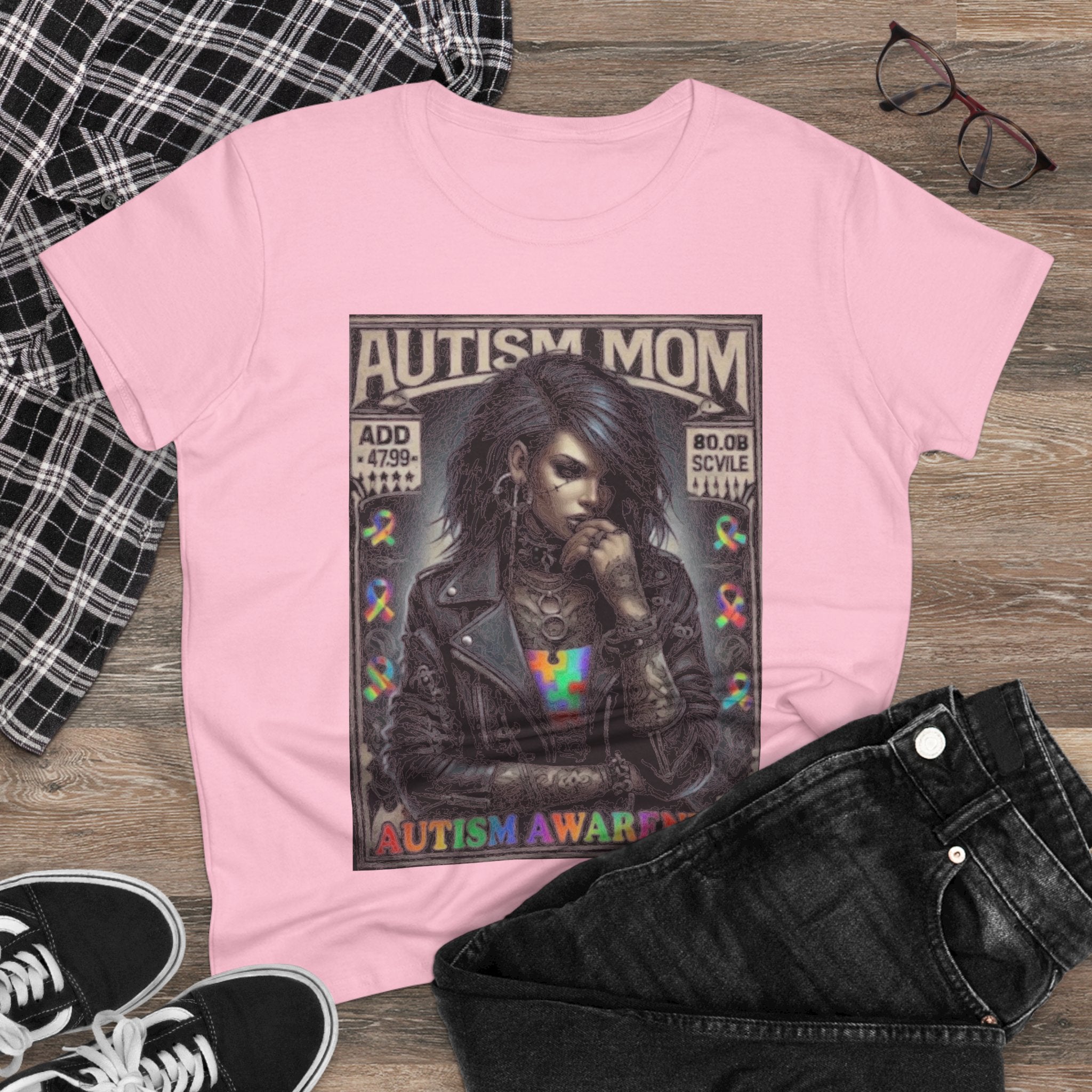 Autism Mom Tee — Gothic Rock Autism Awareness Women's T‑Shirt