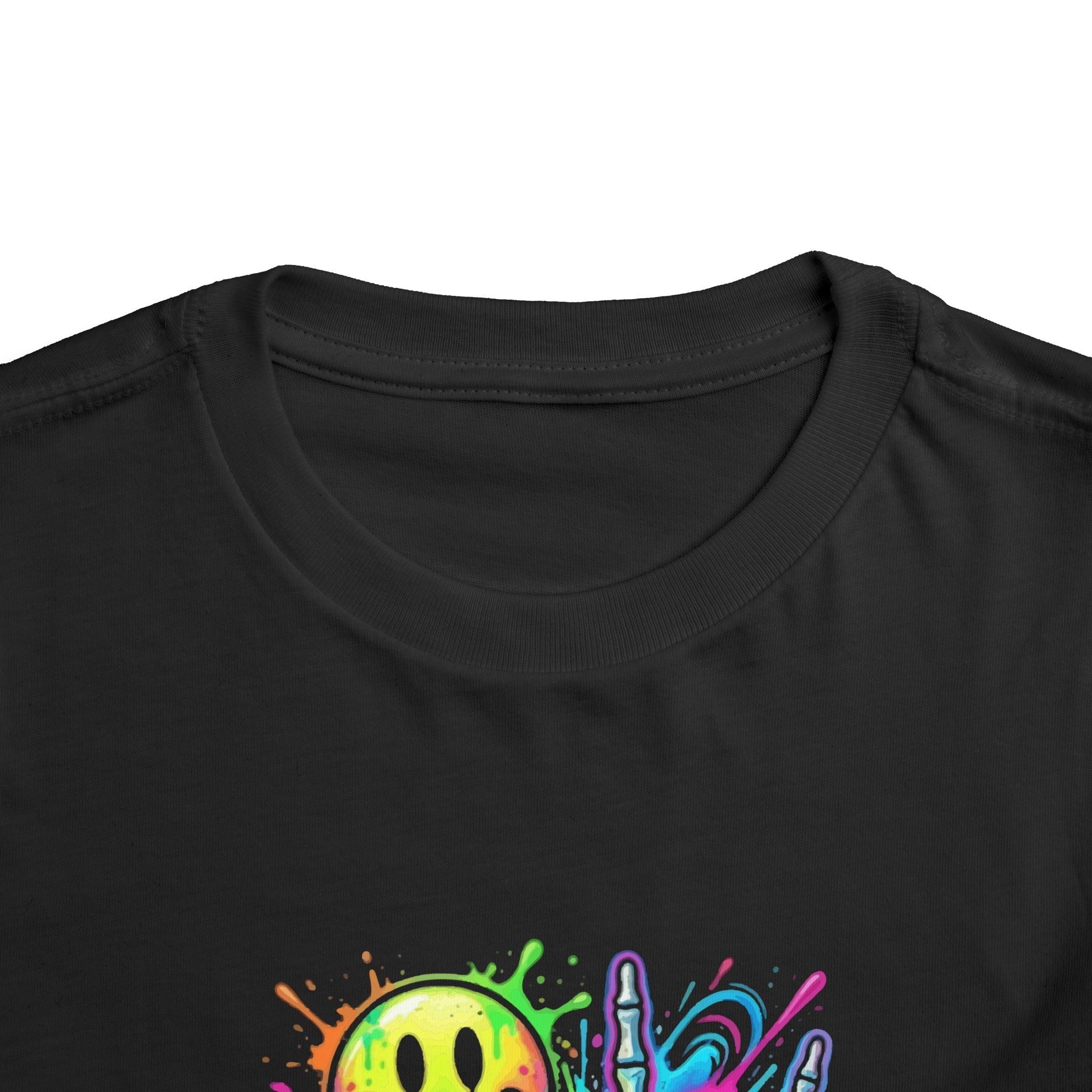 Toddler Tee - 'Living My Best Life' Neon Graffiti Smile & Peace Sign