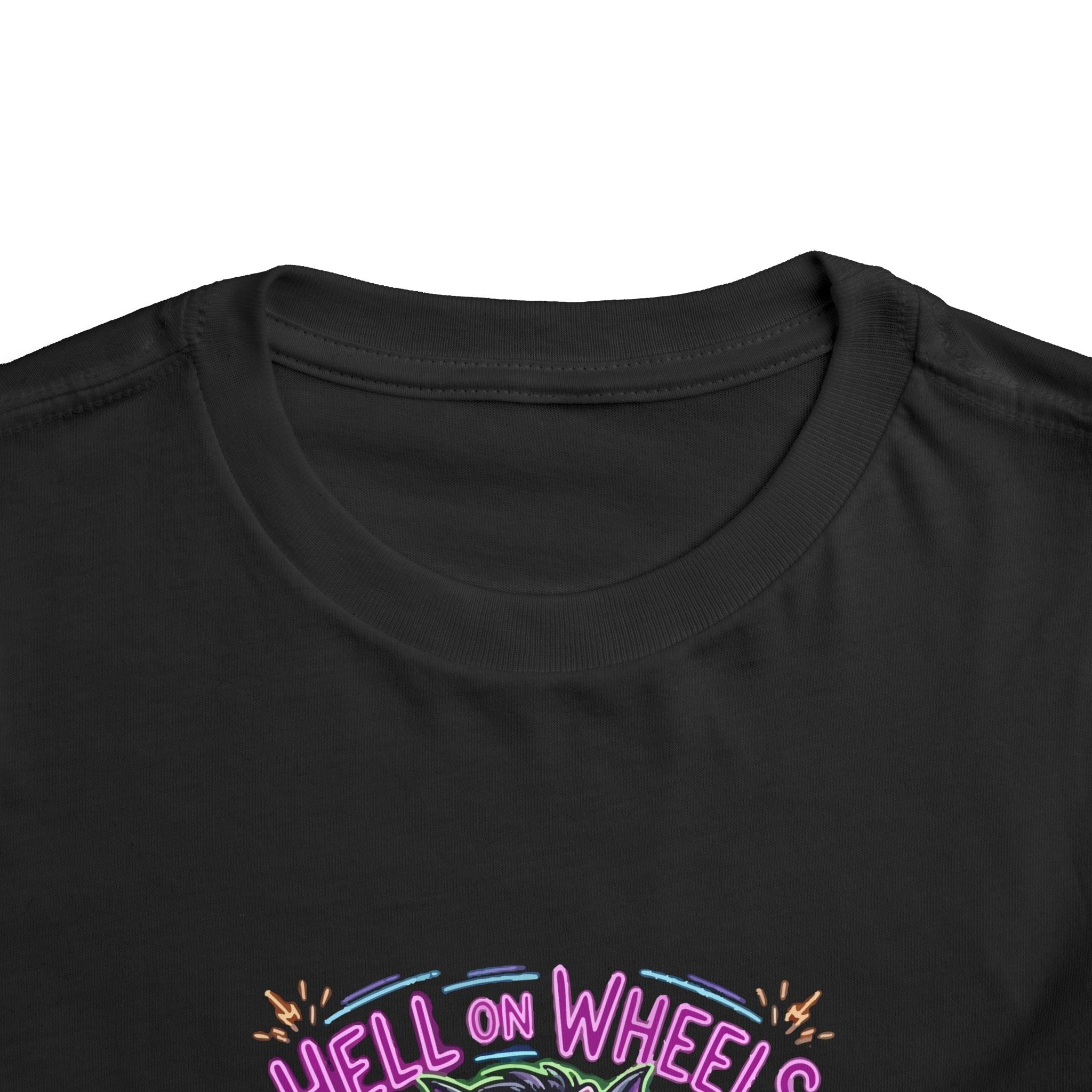 Ghoul Baby Toddler Tee — "Hell on Wheels" Cute Spooky Motorcycle Shirt