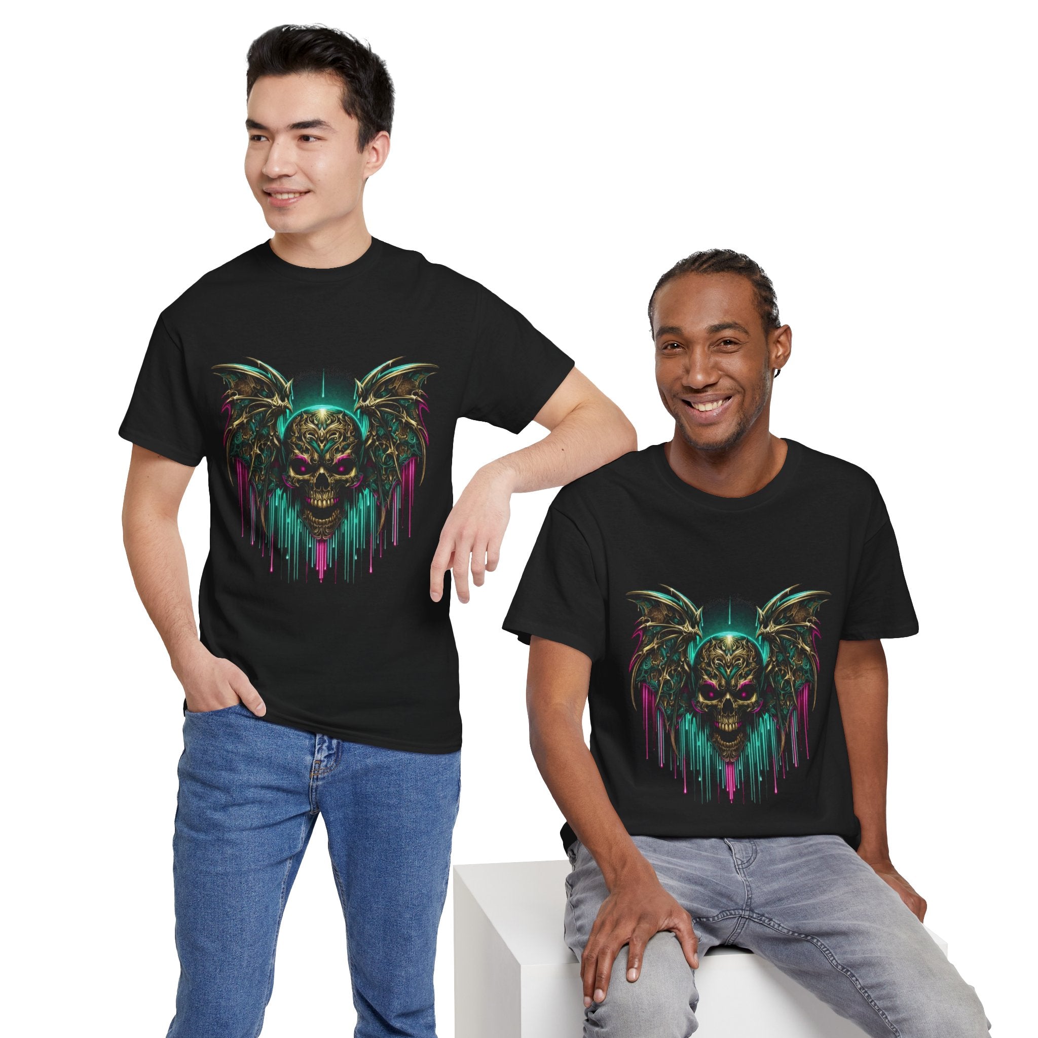 Neon Drip Demon Skull T-Shirt