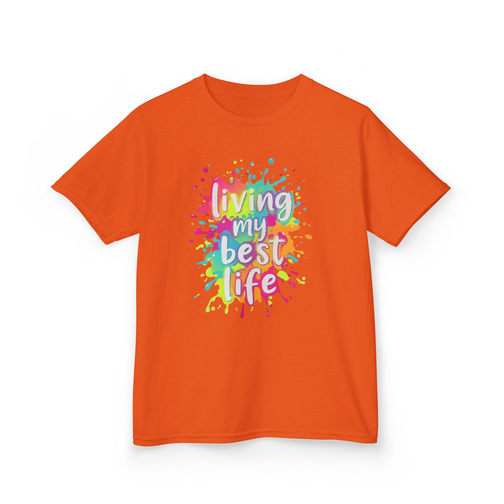 Kids T‑Shirt — "Living My Best Life" Colorful Paint Splash Tee