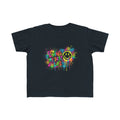 Toddler Tee — "Living My Best Life" Neon Smiley Paint Splash