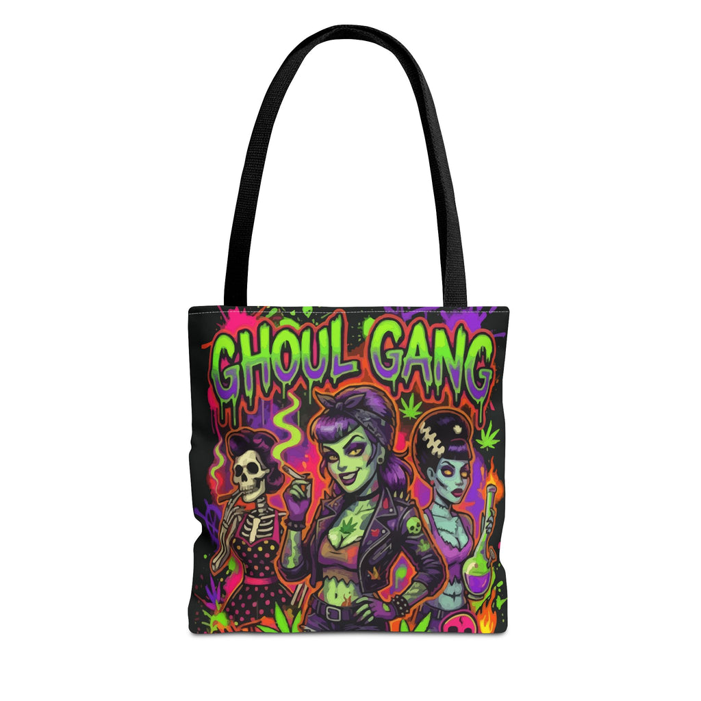 Ghoul Gang Tote Bag — Neon Retro Halloween Horror Tote