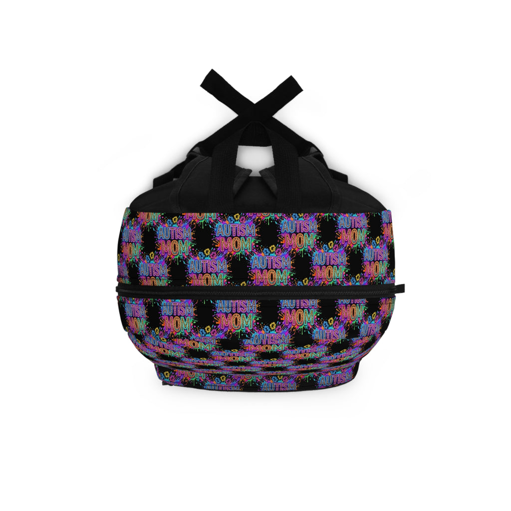 Autism Mom Backpack - Colorful Puzzle Heart Supportive Tote for Moms