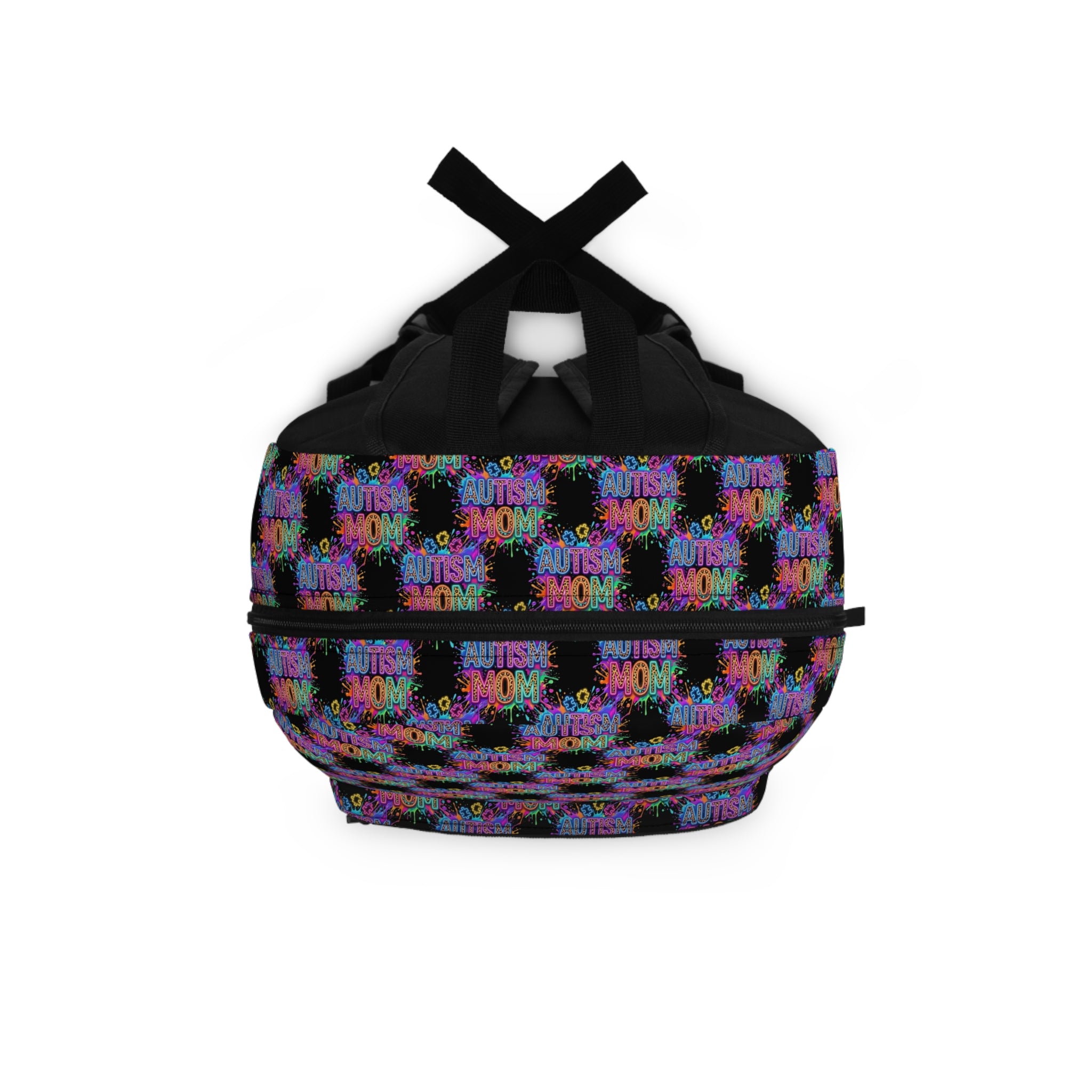 Autism Mom Backpack - Colorful Puzzle Heart Supportive Tote for Moms