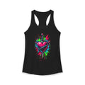 Women's Neon Heart & Dagger Racerback Tank Top