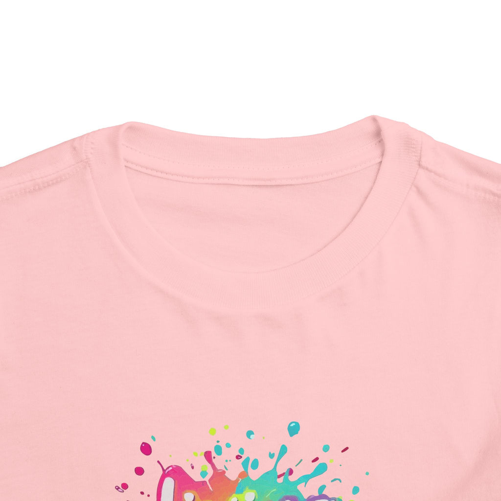 Toddler Tee — "Living My Best Life" Rainbow Paint Splash