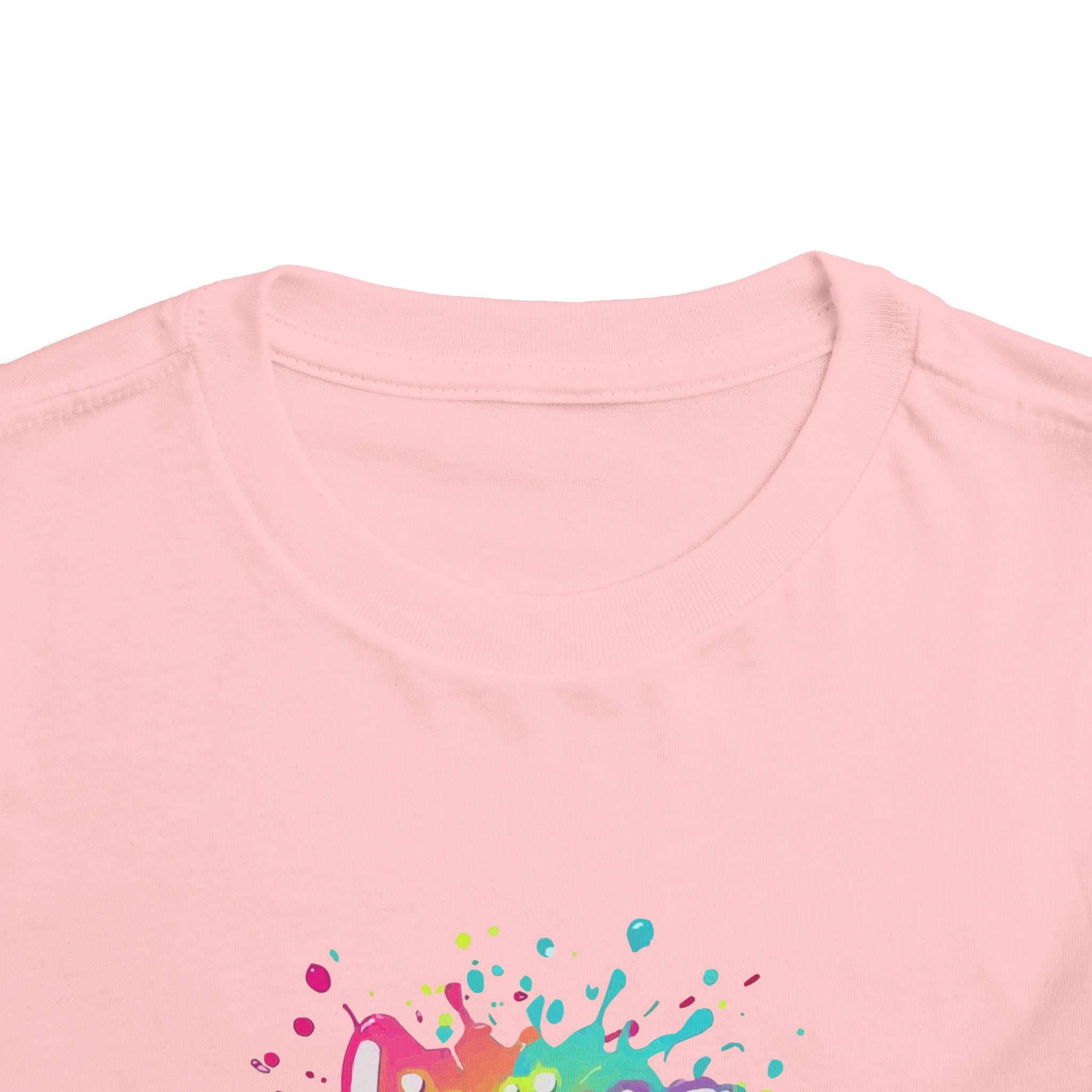 Toddler Tee — "Living My Best Life" Rainbow Paint Splash