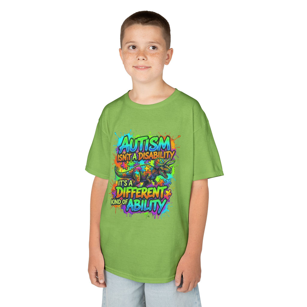 Kids Tee — "Autism Isn’t a Disability, It’s a Different Kind of Ability" Colorful Awareness Shirt