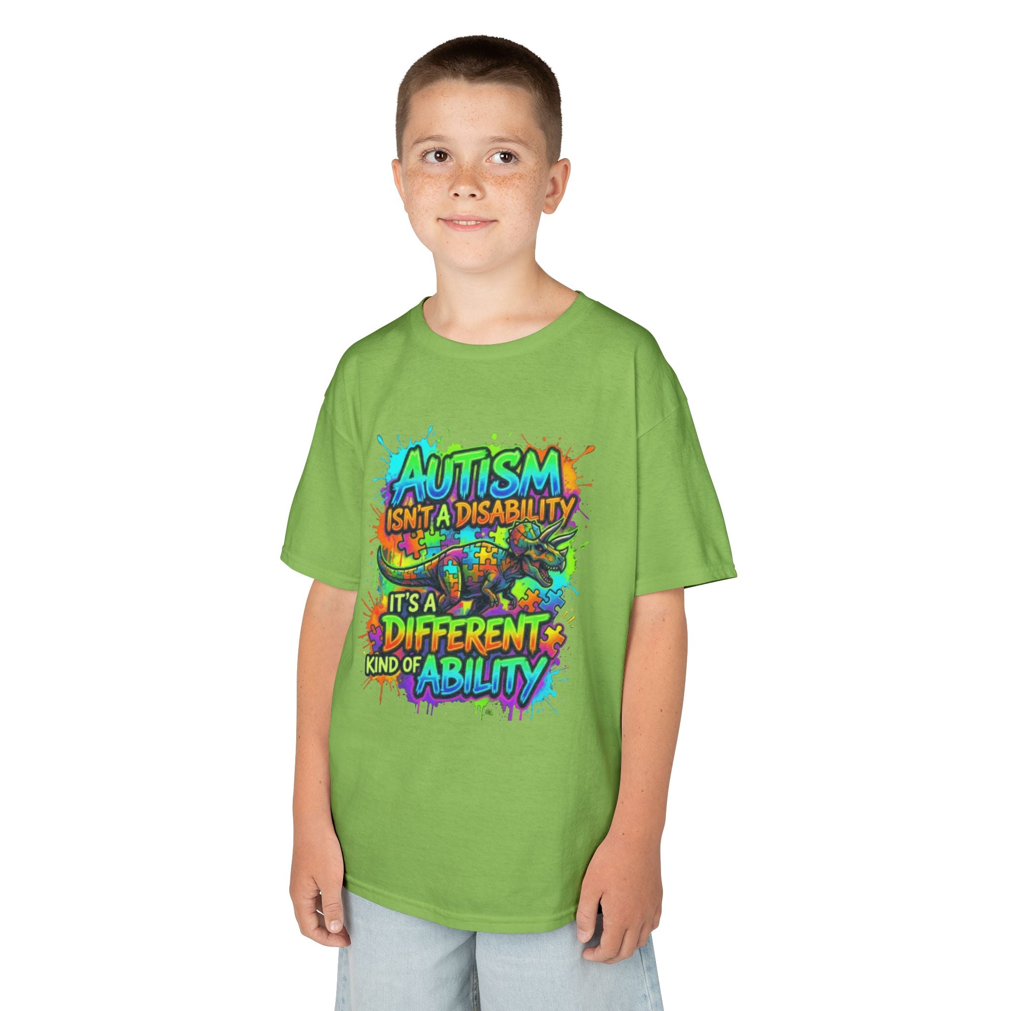 Kids Tee — "Autism Isn’t a Disability, It’s a Different Kind of Ability" Colorful Awareness Shirt