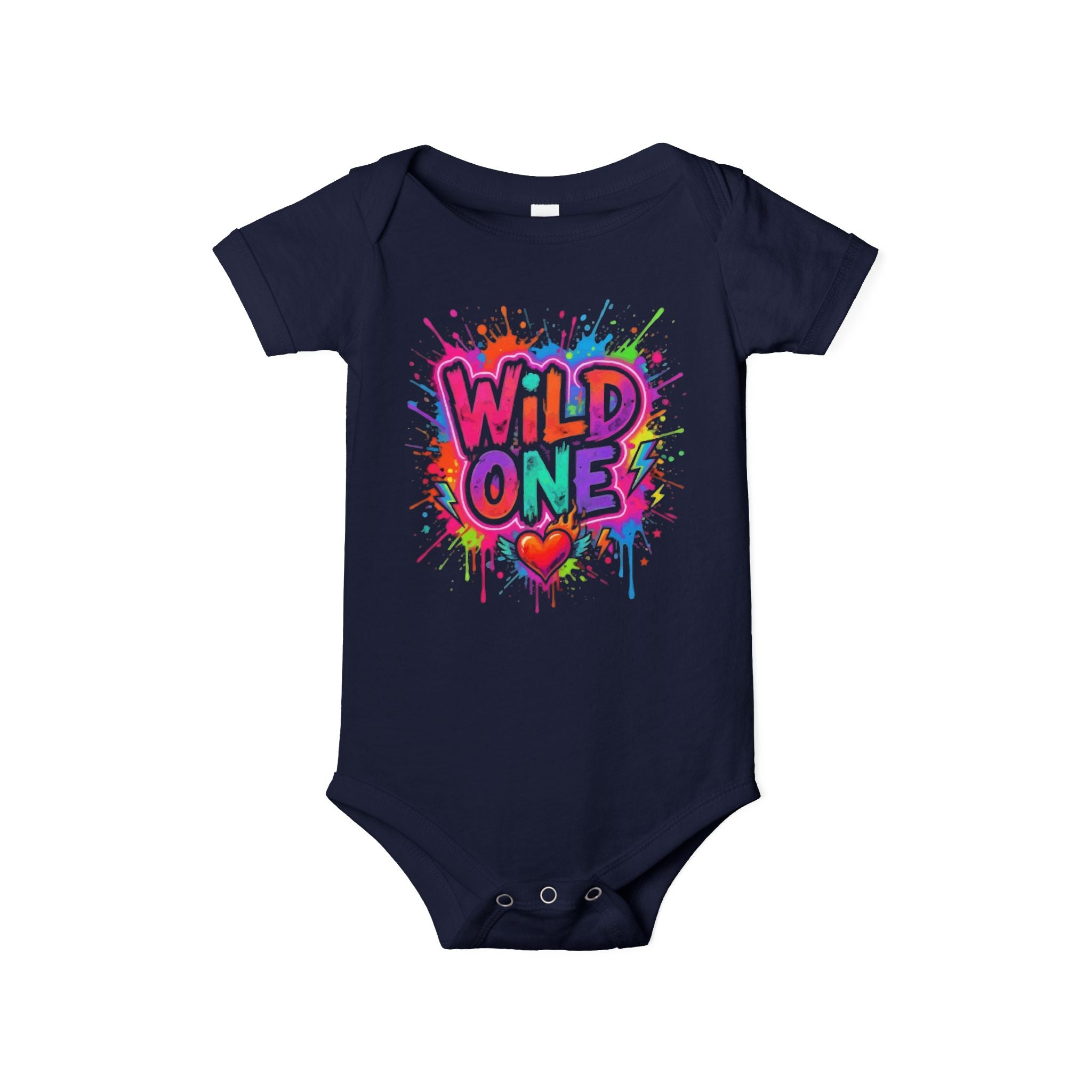 Wild One Infant Bodysuit - Colorful Graffiti First Birthday Baby Onesie