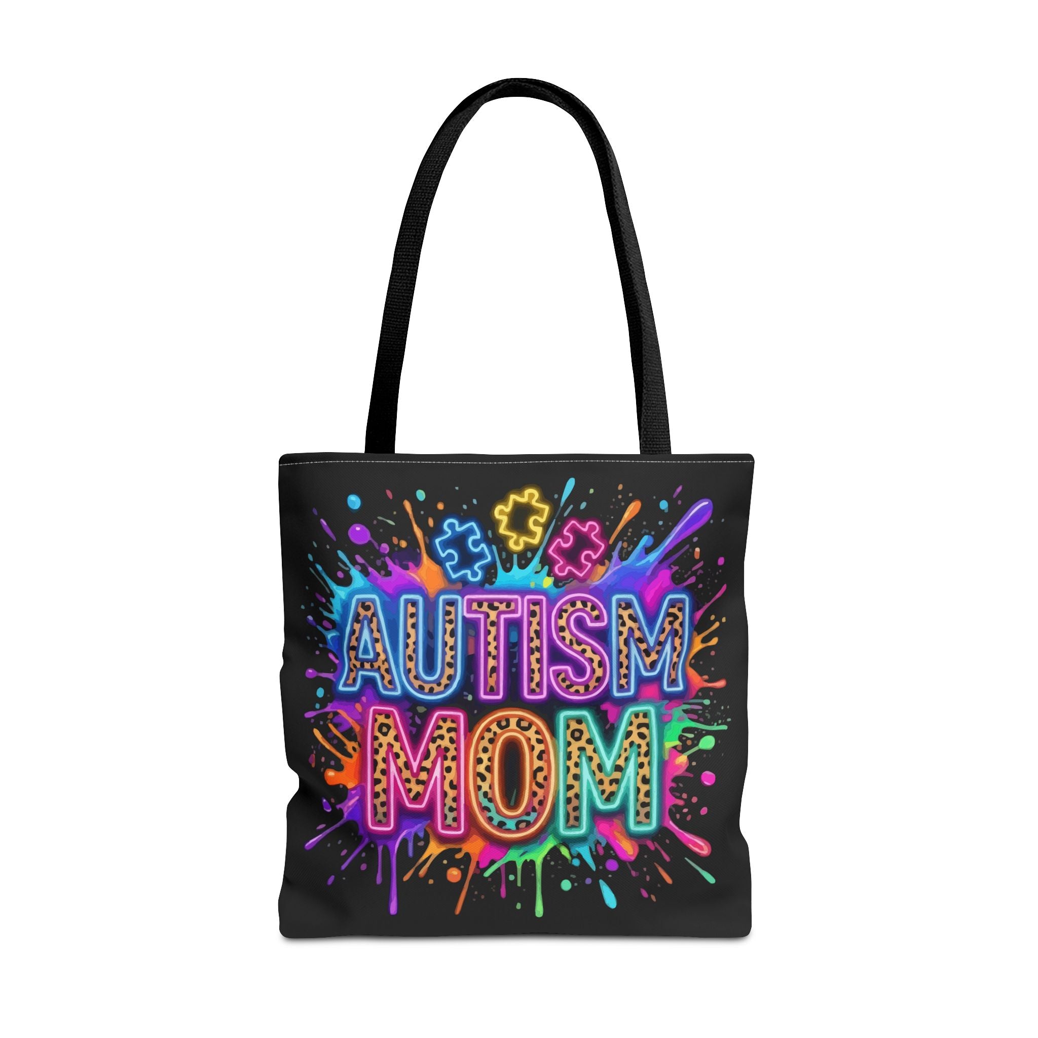 Autism Mom Tote Bag — Colorful Puzzle Piece Awareness Shopper